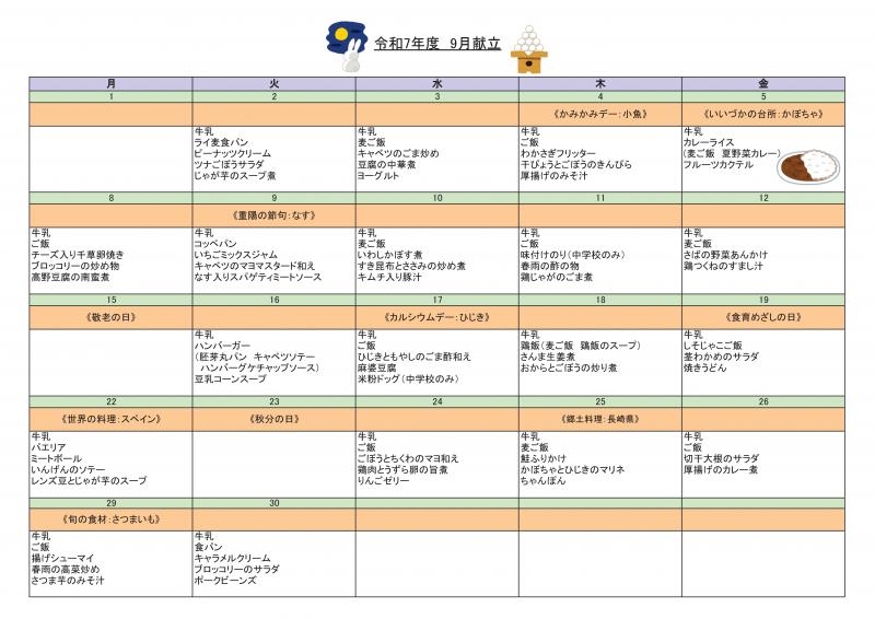 献立表R7-9