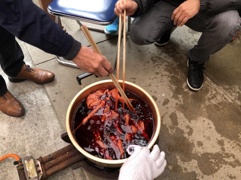茜染体験1.
