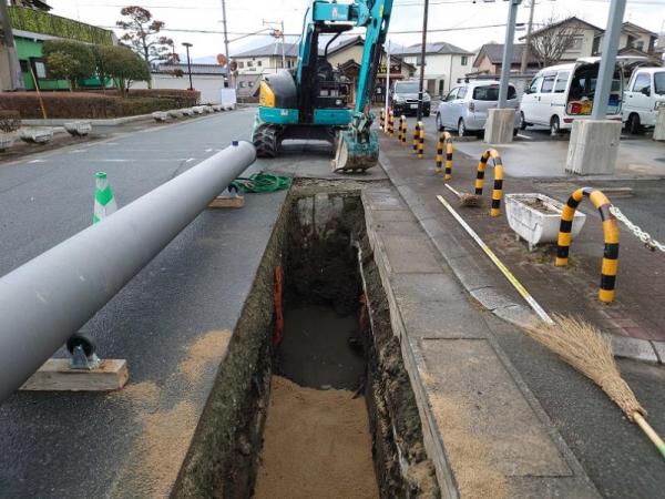 忠隈地区配水幹線布設替状況の画像