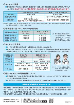 帯状疱疹リーフレット裏面