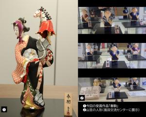 緒方さんが制作した博多人形（今回の受賞作、山笠男衆）